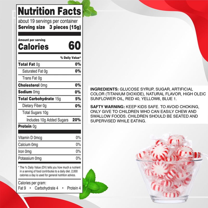 JD Bargain Outlets Starlight Peppermint Mints - 1 lb Bulk