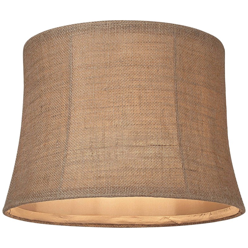 Natural Burlap Large Drum Lamp Shade 12" Top x 14"