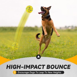 SUNNEKO 2 PCS Interactive Dog Toys for Boredom, Dog Stimulation toys, Indestructible Dog Toys for Aggressive Chewers, Teething Dog Balls, Tennis Balls for Puppy Small Medium Large, Yellow