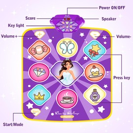 FHNSEL Dance Mat for Girls,Light Up Dance Pad,Kids Musical Dance Play Mat with Light Up 9 Pattern,Built-in Music, 5 Game Modes,Toys Gifts for 3 4 5 6 7 8 9 10 11 12 Year Old Girls Boys and Adult…