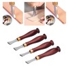 4pcs Leather Edgers Sharp Professional Trimming Working Kit with Wooden