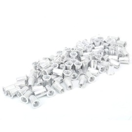 M8 tension rivet nuts, 100 pieces, flat, vertical and vertical rivet nuts made of aluminium with flat head, WJ - 30045 (M8 x 100 pieces), nut