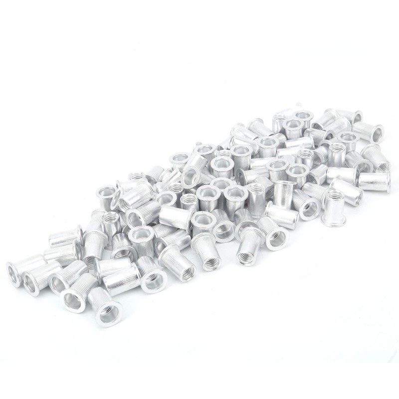 M8 tension rivet nuts, 100 pieces, flat, vertical and vertical