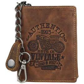 Greenburry Vintage Cafe-Racer RFID Leather Wallet 9.5 cm, brown, coin purse