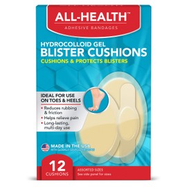 All Health All Health Extreme Hydrocolloid Gel Blister Cushion Bandages, Assorted Sizes Variety Pack, 12 ct | Long Lasting Protection Against Rubbing and Friction for Blisters