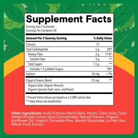 SmartyPants Kids Fiber & Veggies Gummies, 100 Count