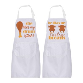 BNQL Thanksgiving Couples Apron Turkey Breast Drum Stick Apron Fall Vibes Gifts Drum Stick Breasts Matching Couples Aprons