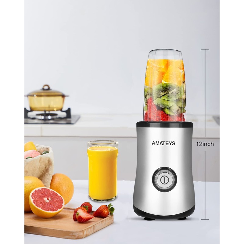 Amateys Personal Blender with Button,350W Professional Kitchen Blender for Smoothies