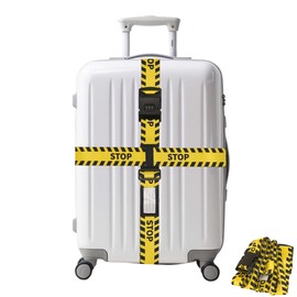 HannaFires Polyester Cross-Code Luggage Strap – Adjustable Length Password Lock Luggage Belt for Suitcases, Protects Your Luggage, Vibrant Colors (Stop Cross-Code Version)