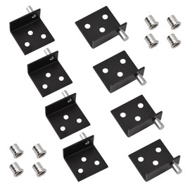 UFURMATE Pivot Hinge, 4 Sets Concealed Shaft Cabinet Door Pivot Hinges Cabinet Wood Door Hinges with Pin Door Hinges with Bushing for Free-Swinging Wood Cabinet Door (Black)