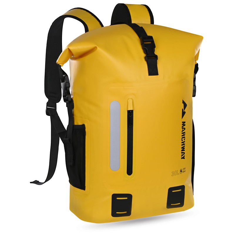 MARCHWAY Mochila impermeable para senderismo, kayak (amarillo, 30 L)
