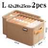 Foldable Fabric Clothes Storage Box with Handle, Gray Wardrobe Organizer
