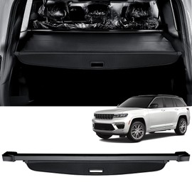 AUXKO Retractable Cargo Cover for Jeep Grand Cherokee(2 Row; WL) 4XE 2025-2022, Trunk Cover Security Cover for 2025 Grand Cherokee Shielding Shade Anti-Peeping Luggage Privacy Screen, Carbon Fiber
