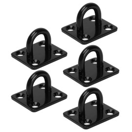 Yuecoom Stainless Steel Ceiling Hooks, Pack of 5 Thickened Reinforced Load Bearing Door Buckle Mounting Buckle Ceiling Hooks Black (5 mm)