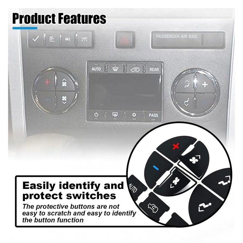 AC Dash Button Repair Kit, AC Dash Switch Label Replacement