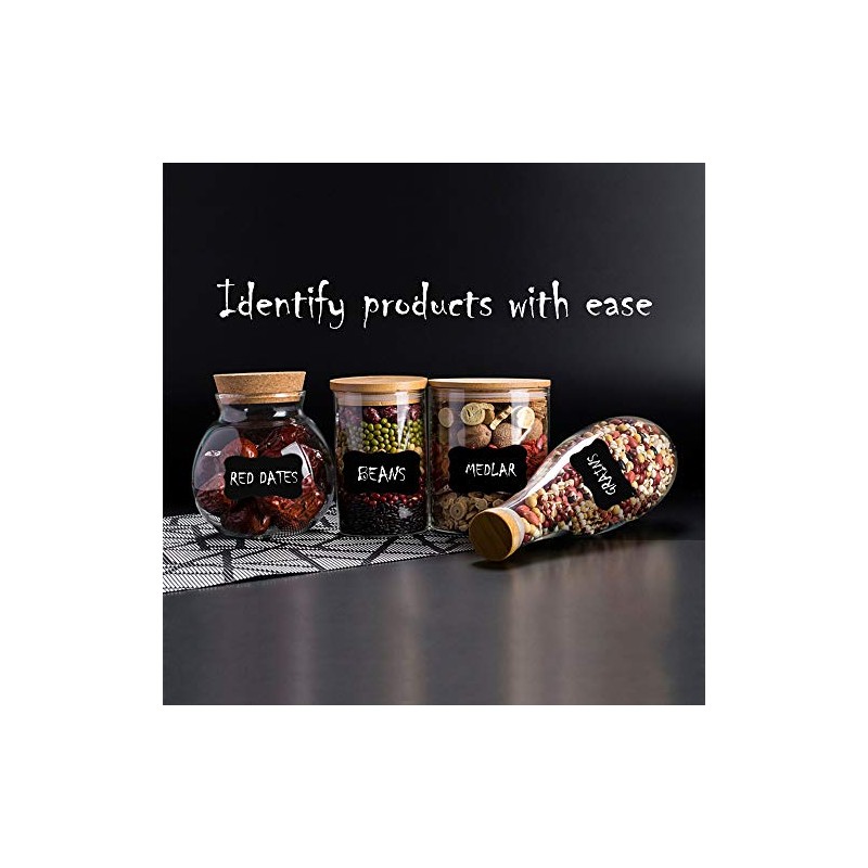 64 Chalkboard Labels for Jars, Erasable and Reusable Waterproof Blackboard