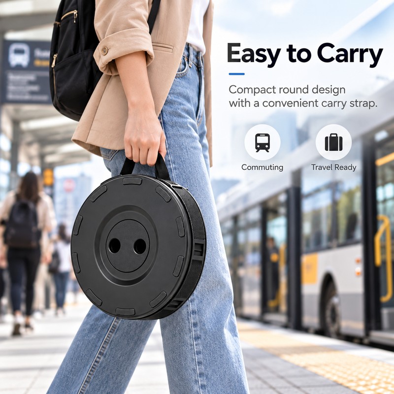 Collapsible Camping Stool for Hiking & Commuting – Adjustable Height