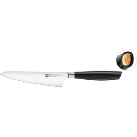 Zwilling All Star 5.5-inch Razor-Sharp Compact Chef Knife, German Knife, Made in Company-Owned German Factory with Special Formula Steel perfected for almost 300 Years, Gold Polished End Cap