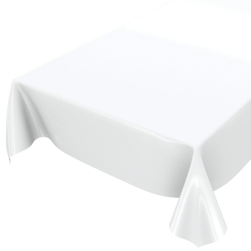 Oilcloth Tablecloth Oilcloth Washable Tablecloth Plain Gloss Plain White Cut