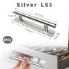 2 PCS Stick on Handles,Cabinet Door Pull Handle,No Drilling Silver