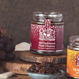 Claire's Handmade - Old Fashioned Plum Chutney (200g) - Award Winning Traditionally Made Classic English Cheese Board Treat, Suitable for Vegetarian, Vegan & Gluten Free Diets, GMO Free