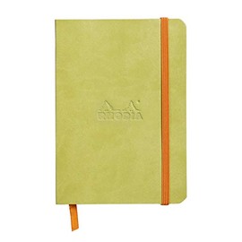 Rhodia Rhodiarama SoftCover Notebook - 72 Lined Sheets - 4 x 5 1/2 - Anise Cover (117306C)