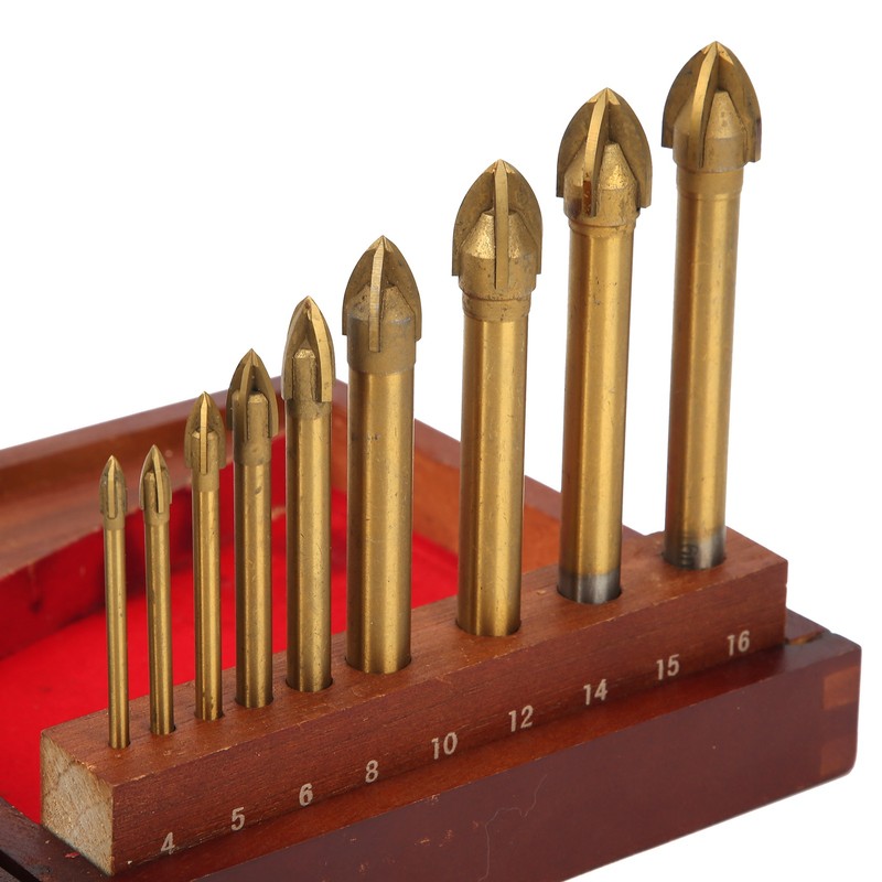 9Pcs Drill Bits for Glass Ceramic Tile Hole Opener Triangle