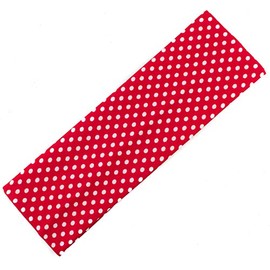 Mytoptrendz Wide Headband Soft Fabric Stretchy White Polka Dot Retro Kylie Head Band Head Wrap Hair Accessories for Women and Girls(Red - White Dotted print)