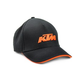 KTM Bike Industries Base Cap Black with Embroidered Logo in Orange