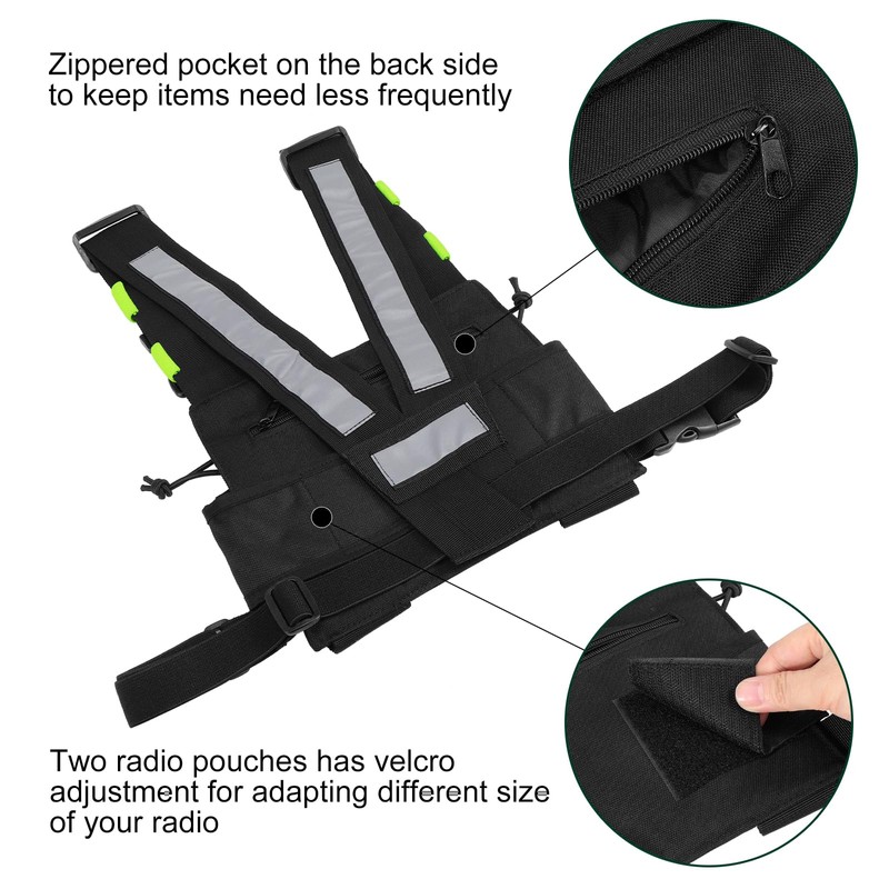 abcGoodefg Radio Chest Harness with Reflective Strips Radio Shoulder Vest