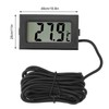 5PCS Electronic Digital Display Thermometer Black Mini Embedded Indoor Digital