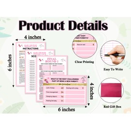 wenhihsiy Baby Shower Feud Games, Pink Shower Game Cards, Gender Reveal Party Games for Family Friend, Friendly Feud Game for Groups, Baby Shower Party Decorations Supplies Favors，03