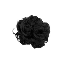 Stasia Street Messy Bun Clip-In Korean Synthetic Breatheable Hair Extensions for Women Natural Look Instant Volume & Length Easy to Wear – Jet Black
