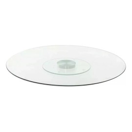 SK Charola Giratoria Lazy Susan De Vidrio Templado Mesa 40 Cm .
