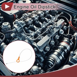 HEROFFIX 1 Pc Engine Oil Dipstick for Ford Explorer 6 Cyl 4.0L SOHC EFI 2002-2010 Oil Level Dip Stick Double Hole Indicator No.5R3Z6750AA Orange Plastic Metal