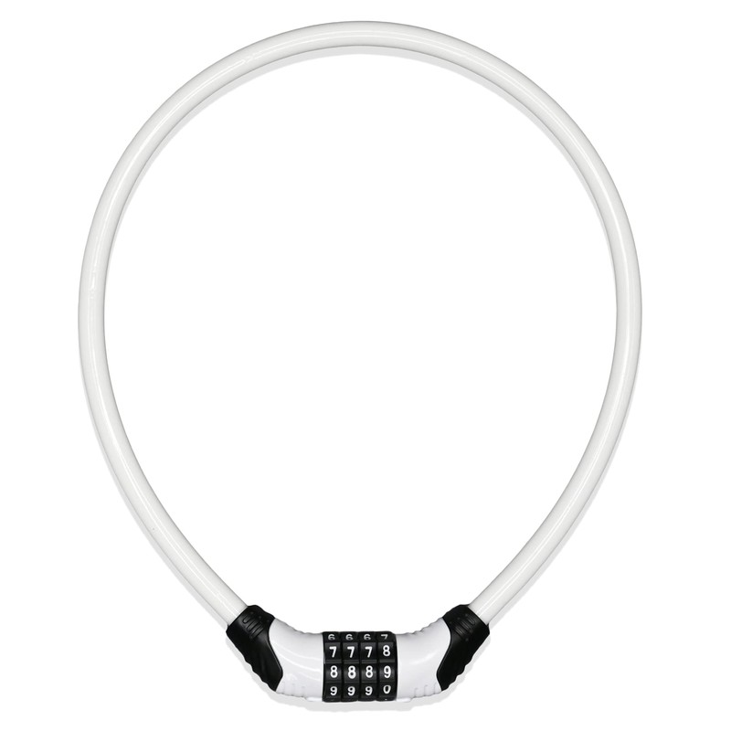 サギサカ(SAGISAKA) 自転車 鍵 これいいね コンパクトダイヤルロック 60cm ホワイト 44026