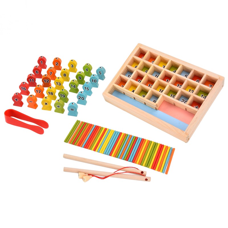 Wooden Magnetic Fishing Game Safe Letters Cognition Preschool Gift for