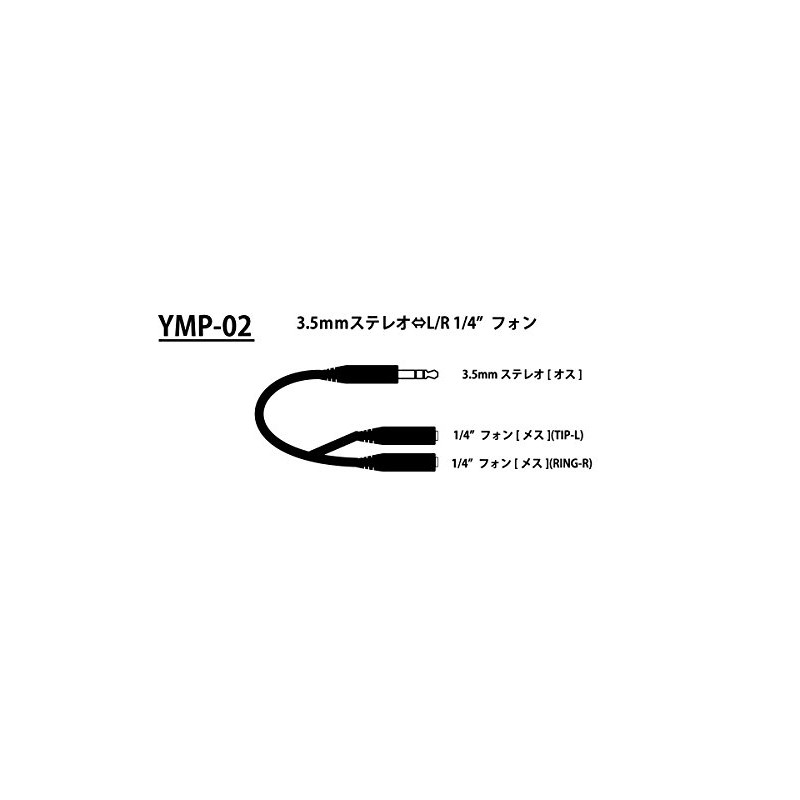 TECH 変換ケーブル オス ミニ ステレオ X 1⇔メス標準モノ X 2 YMP-02