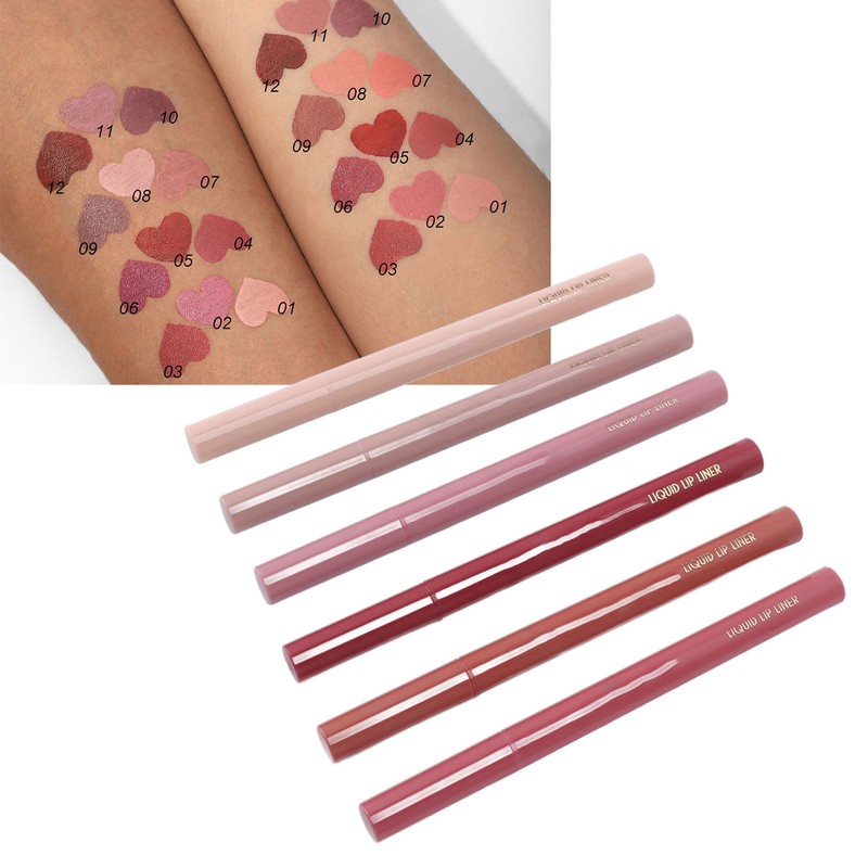 6 Colors Liquid Lip Liner Quick Drying Waterproof Long Lasting