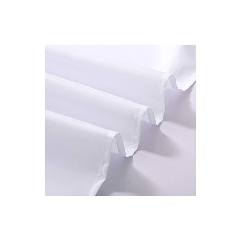 Homehold Hookless White Shower Curtain, Fabric Bath Curtain For Bathroom,