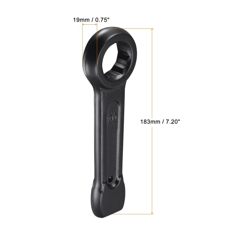 uxcell 30mm Box End Striking Ring Wrench, High Tensile Steel