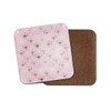 1 x Gold Art Deco Pattern Coaster - Pink Retro