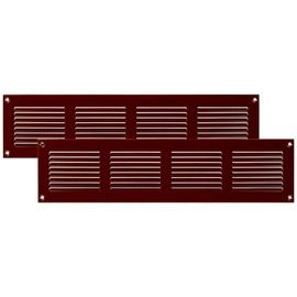 Vent Systems 16'' x 4'' Inch (Overall Dimensions) Pack of 2 - Brown - Air Vent Cover Metal Air Return Grill with Built in Pest Guard Screen HVAC Vent Duct Cover for Home Improvement