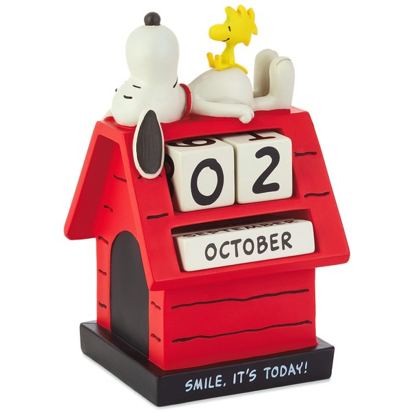 Hallmark Peanuts Snoopy Perpetual Calendar (Smile) Office Supplies, Gifts for Boss, Teacher, Administrative Assistant