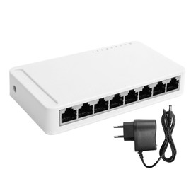 8‑Port Gigabit Ethernet Switch Network Switch Adapter RJ4510/100/1000mbps 100‑240VEU Plug