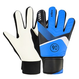 2PCS Children Goalkeeper Gloves Anti Collision Football Goalkeeper Protective Gloves Blue 17‑18cm/6.7‑7.1in