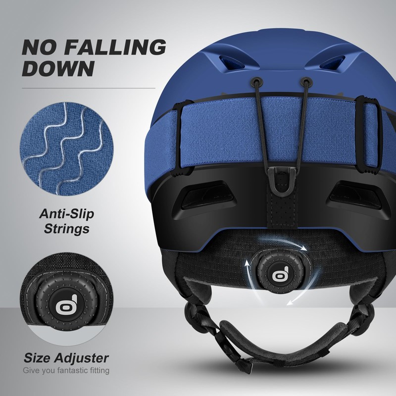 Odoland Ski Helmet with Ski Goggles, Multi-Options Snowboard Helmet and