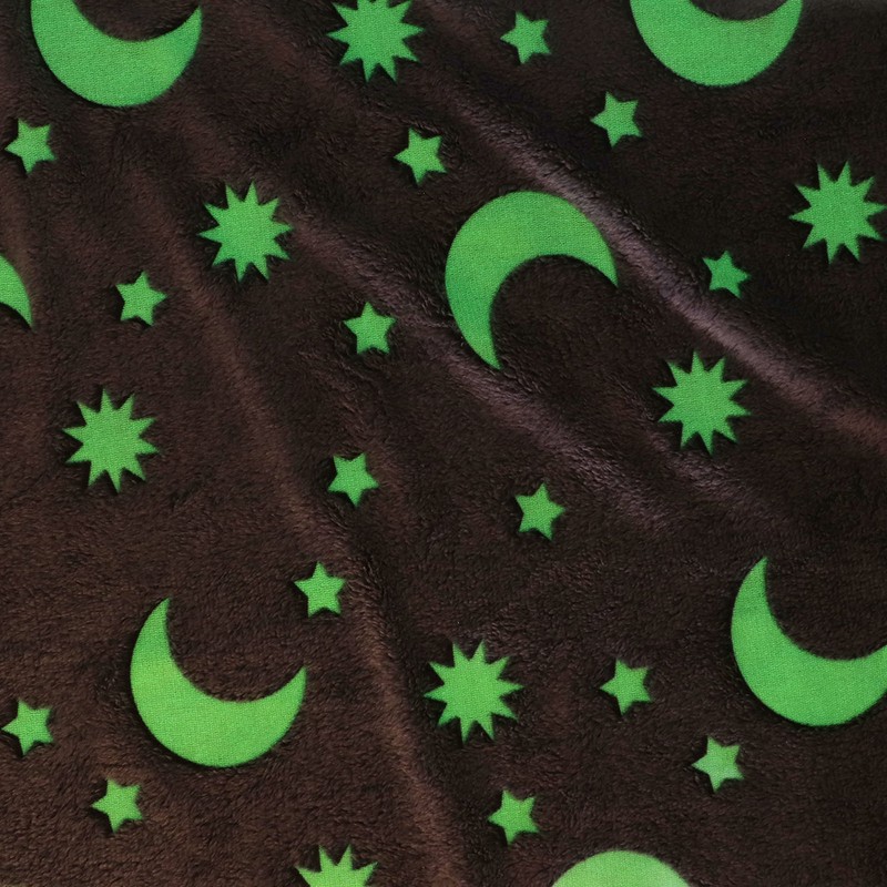 1.5x2m Luminous Blanket Double Side Flannel Star Moon Design Soft