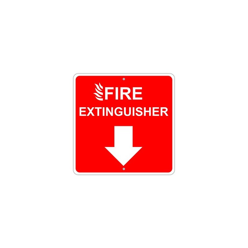 Fire Extinguisher Aluminum Metal 12x12 Sign Fire Fighter Emergency
