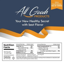 All Goods Products Baja Mineral Baja Gold Mineral Sea Salt, Natural Grain Crystals, 8oz . Bag